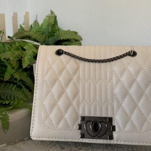 Ivory Charm Quilted Satchel