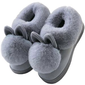 Cotton Slippers Fur Rabbit And Thick Bottom