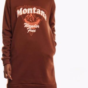 Ladies Icon Fleece Dress - Brown