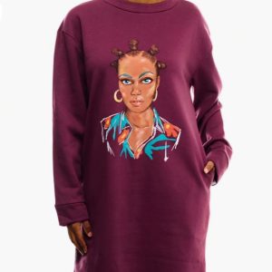 Ladies Icon Fleece Dress - Maroon