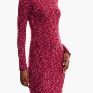 Berry Red Long Sleeve Knit Dress