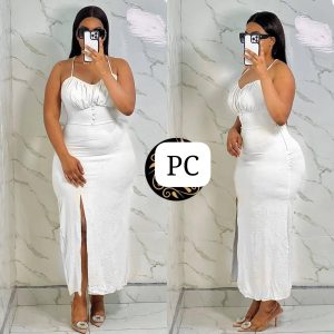 Black Thin Strap Plunge Back Slip Bodycon Dress