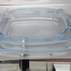 Casserole Set, 3 Rectangular Pieces, Multiple Sizes