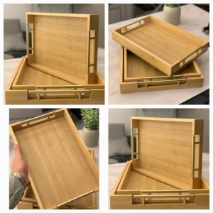 Bamboo 3-Piece Wooden Tray
